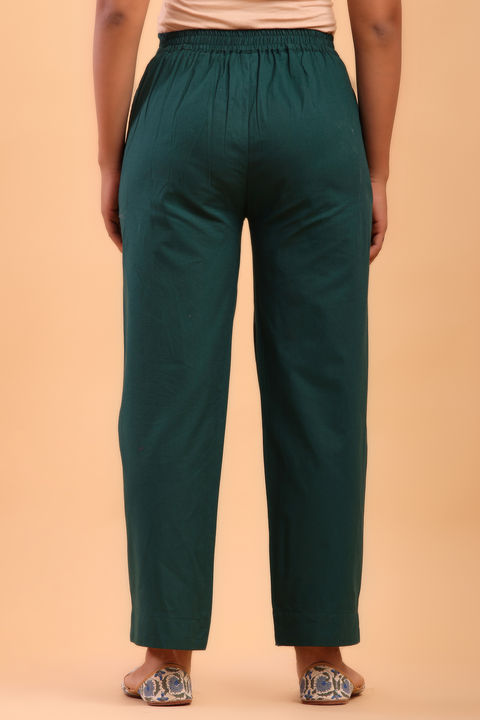 Teal Green Straight Pant