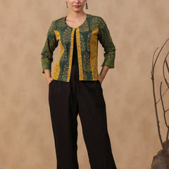 Shuddhi Mustard and Green Koti Jacket