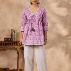 Shuddhi pink and purple top