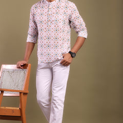 Blue & Mustard Design Men's Shirt