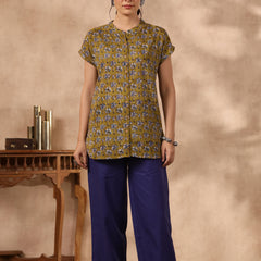 Shuddhi green and indigo top