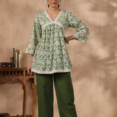 Shuddhi green color top