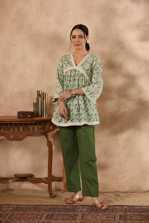 Shuddhi green color top