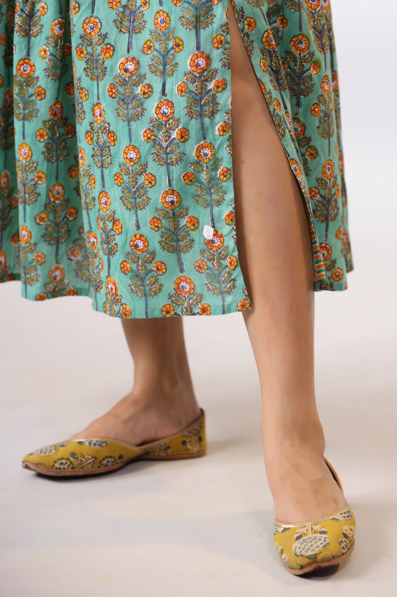 Emerald Green SkirtTop Set Shuddhistore