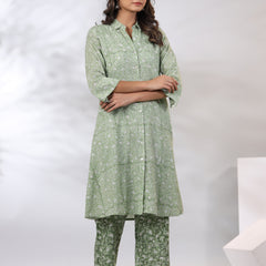 Grass Green 3-Piece Co-Ord Set With Shrug