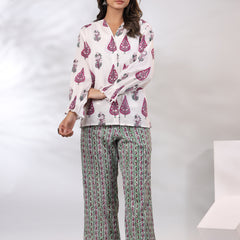 White With Pine Green 2-Piece Co-Ord Set