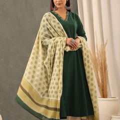 Phthalo Green Anarkali Kurta and Duppatta Set