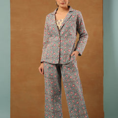 Steel Blue 3 Pcs Co-Ord set