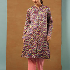 Russian violet mashru silk jacket long