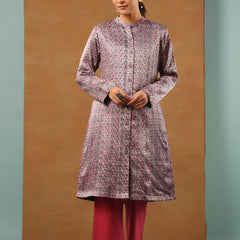 Stone Blue mashru silk long jacket