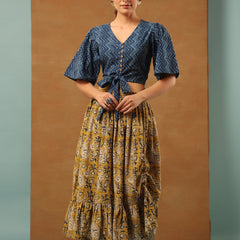 Indigo and Mustard Co-ord Set