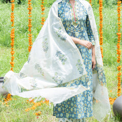 Shuddhi Blue Kurta Full Set