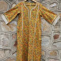 Orange Gold Yellow A line Kurta
