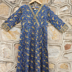 Cobalt blue Angarakha Anarkali Kurta