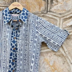 Indigo Blue Jacket Style Short Kurta