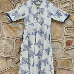 Persian Blue With A Combination Of White Anarkali Kurta