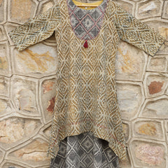 Beige With The Combination Of Golden Anarkali Kurta