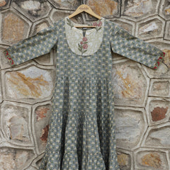 Stone Grey Flared Dress