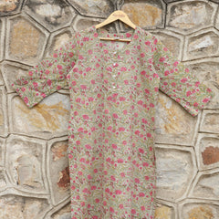 Tea Green With A Combination Of Fuscia Pink