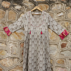 Stone Grey With A Combination Of Fuscia Pink