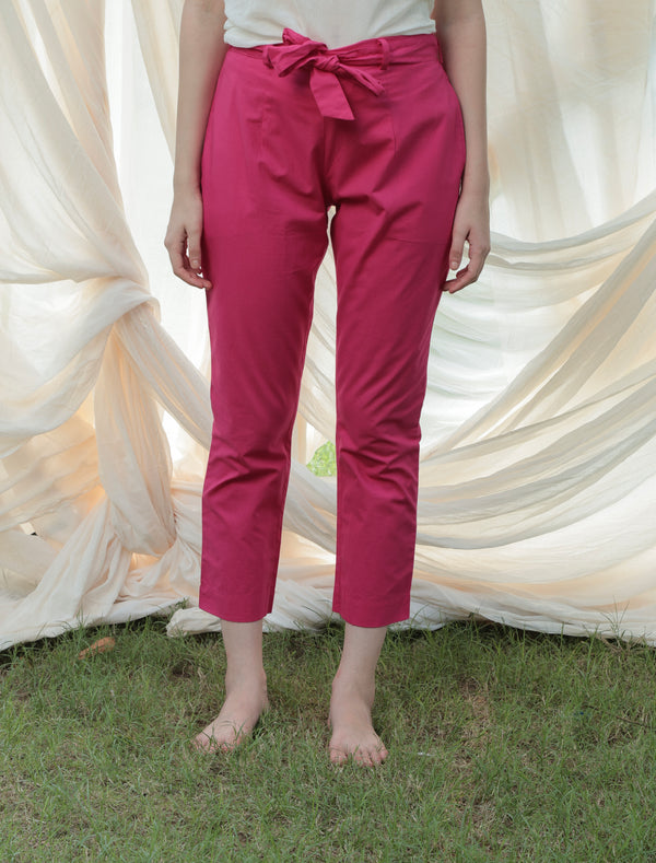 Shuddhi Dark Pink  Straight pants