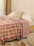 Peach, Pink and BlueReversible Quilted Bed Razai