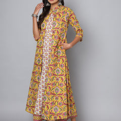 Shuddhi Yellow and Pink Double Dress