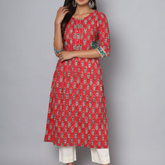 Shuddhi Pink and Green Kurta