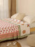 White and Red Dohar Reversible Bed Spreader