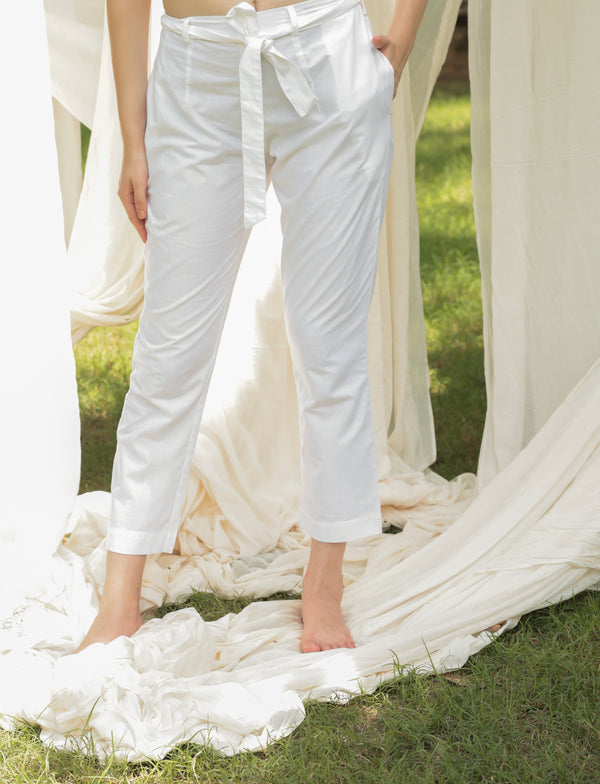 Shuddhi off-White Straight pants