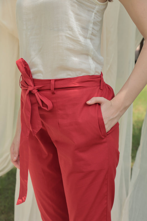 Shuddhi Paparika Red Straight pants