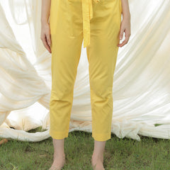 Shuddhi Lemon yellow Straight pants