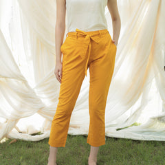 Shuddhi Mustard Yellow Straight pants