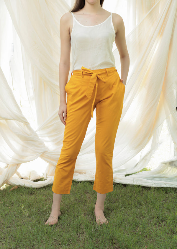 Shuddhi Mustard Yellow Straight pants