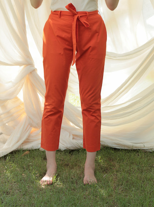 Shuddhi Orange Straight pants