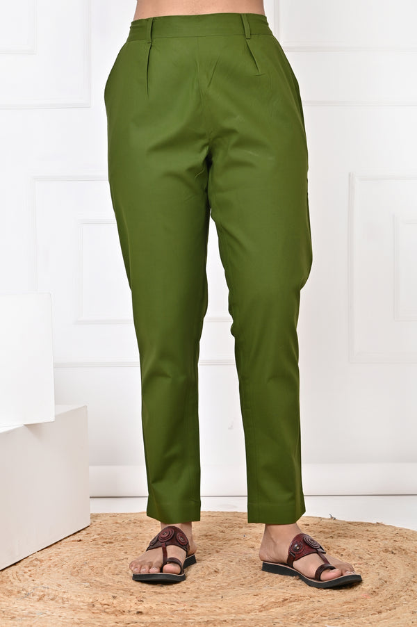 Olive Green Straight Pant