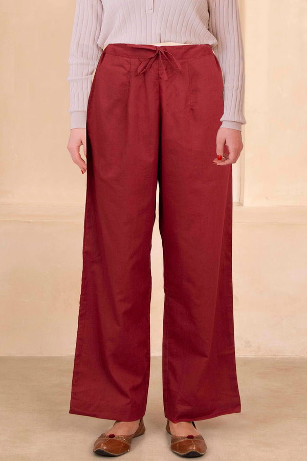 Vermillion Red Palazzo Pant