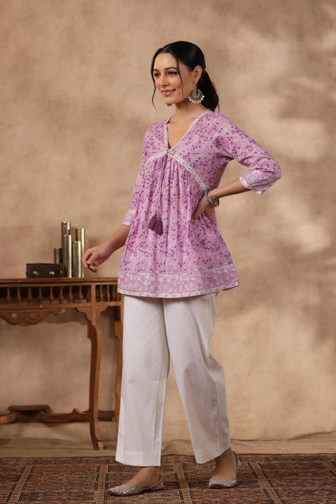 Shuddhi pink and purple top