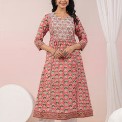 Shuddhi carrot pink aline kurta