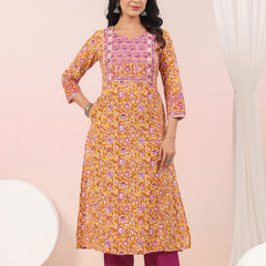 Shuddhi Yellow Kurta and Duppatta Set