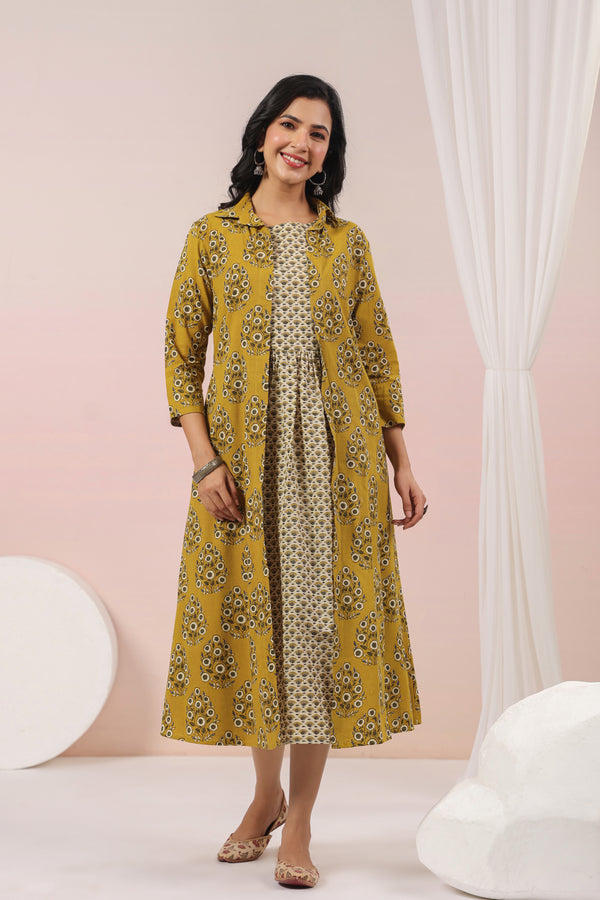 Shuddhi mustard double dress