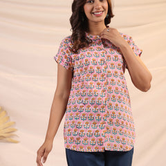 Shuddhi Pink and Yellow Shirt