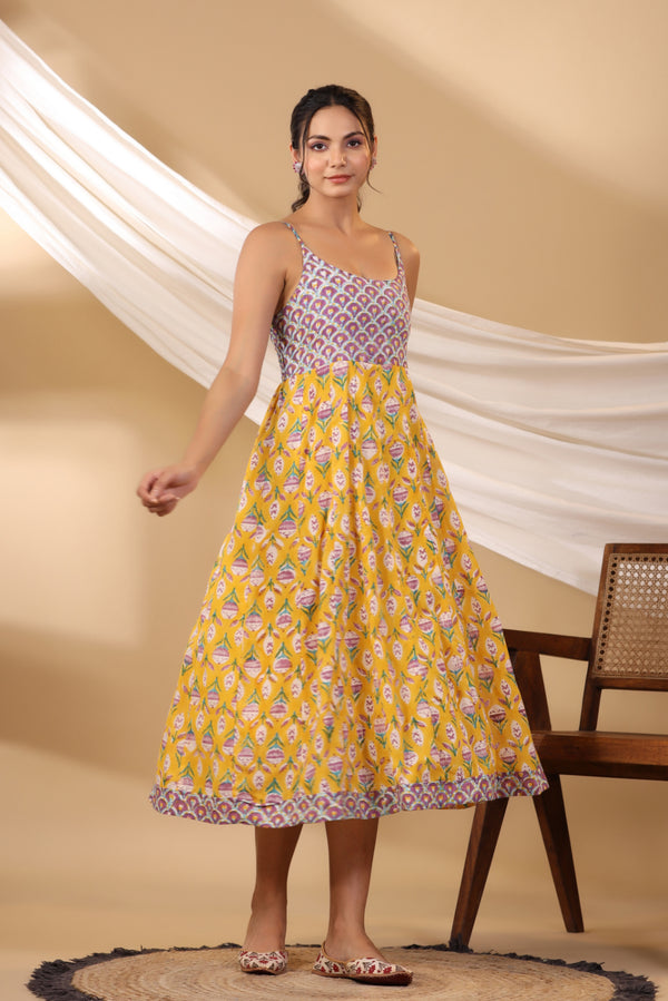 Mimosa Yellow Spegatie Dress