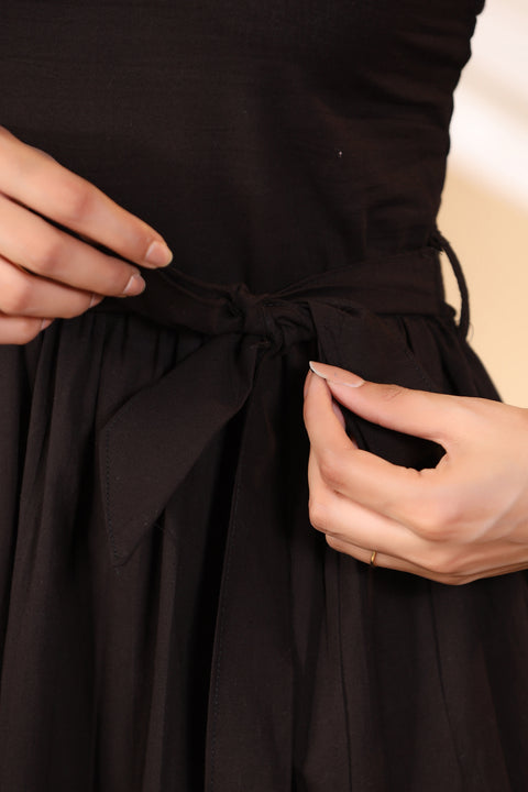 Jade Black Halterneck Long Dress