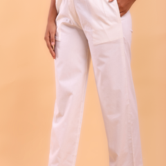 White Straight Pant