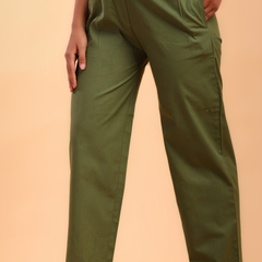 Olive Green Straight Pant