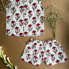 Shuddhi White and Red Jhabla set