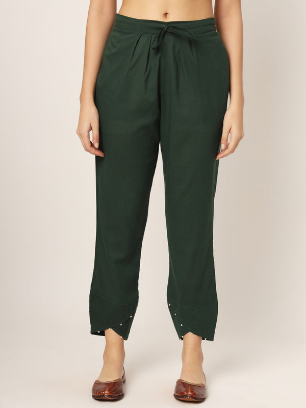 Bottle Green Tulip Pants