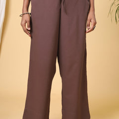 Walnut Brown Cotton Casual Pant