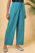 Teal Green Cotton Casual Pant
